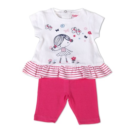 OUTLET - Set vara fete Babybol, tricou si colant, fucsia