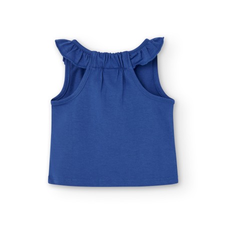 Top fete vara, bumbac better cotton, imprimeu floral, albastru indigo, Boboli [1]