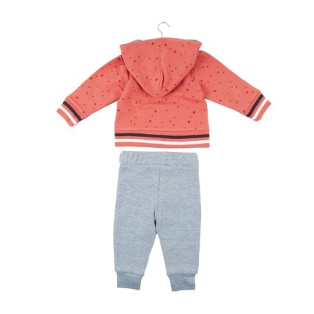Trening 3 piese fete, hanorac cu gluga, gri/orange, Babybol [1]