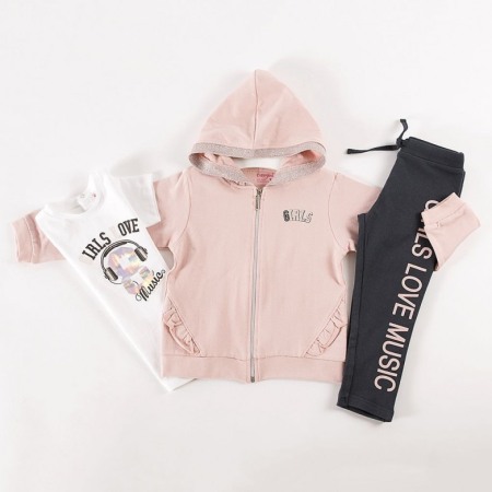 Trening 2/3 piese primavara - Trening 3 piese fete, roz pudra ,Babybol