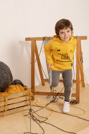 Trening baiat 2 piese , hanorac gluga, mustar # Awesome cool, Babybol [1]