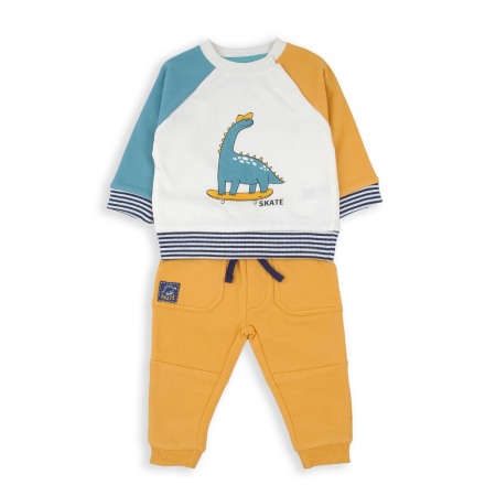 Baieti - Trening baiat din bumbac oeko tex, imprimeu dino, brand Babybol