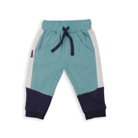 Trening baieti bumbac, 2 piese, imprimeu dino, gri/turcoaz, brand Babybol [1]