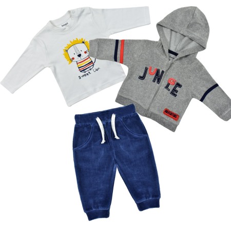 Fete/Baieti 0-24 luni - Trening baieti din catifea 3 piese, Babybol