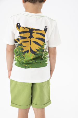 Tricou baiat 1-8 ani cu maneca scurta, bumbac better cotton, imprimeu tigru, Boboli [5]