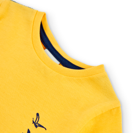Tricou baiat 1-8 ani, maneca scurta, imprimeu pasare, galben, brand Boboli [2]