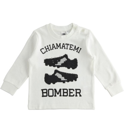 Fete/Baieti 2- 16 ani - Tricou baiat cu maneca lunga, paiete reversibile,iDO