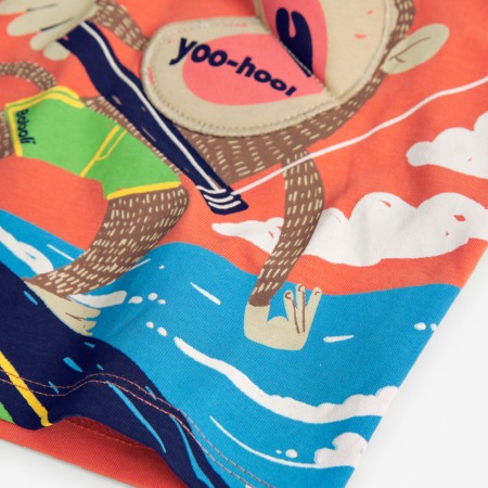 Tricou baiat maneca scurta, better cotton, portocaliu, Boboli [3]