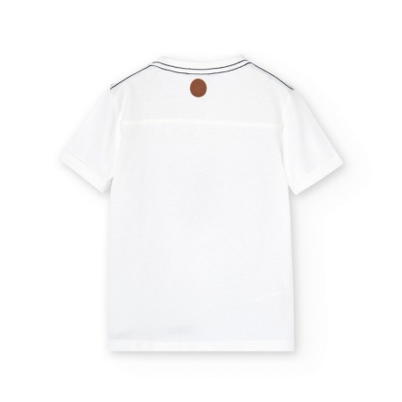 Tricou baiat maneca scurta,imprimeu grafic, alb, Boboli [1]