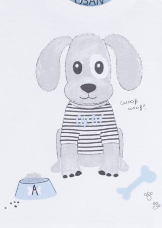 Tricou bebe baiat maneca scurta, imprimeu catel, Losan [2]