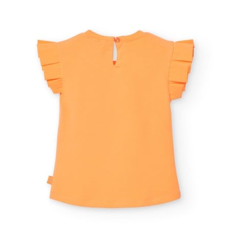 Tricou Chic fete 4-16 ani, bumbac, strasuri, portocaliu, Boboli [1]