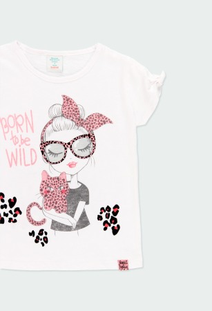 Tricou fete 4-16 ani, bumbac certificat oeko tex, animal print , Boboli [2]