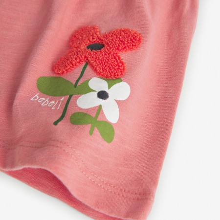 Tricou fete 6 luni-8 ani, broderie florala aplicata, bumbac better cotton, Boboli [3]