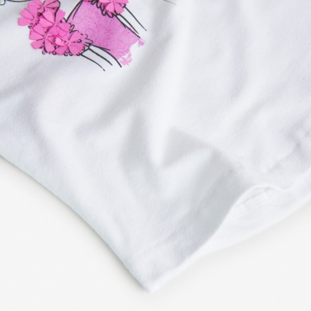 Tricou fete CHIC, maneca scurta, imprimeu floral, paiete, roz, BOBOLI [3]