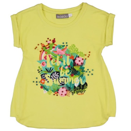 Tricou fete cu maneca scurta imprimeu floral ,Boboli [0]