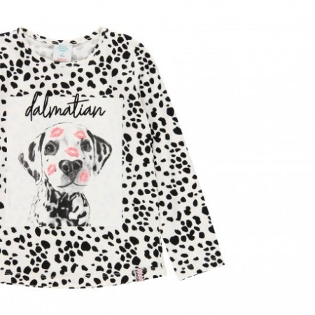 Tricou fete maneca lunga, bumbac, animal print, alb, brand Boboli [2]
