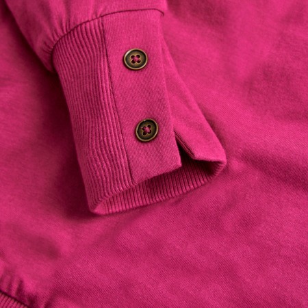 Tricou fete maneca lunga, bumbac, broderie florala, ciclam, brand Boboli [3]