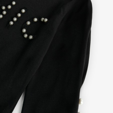 Tricou fete maneca lunga, gama CHIC, perle, negru, Boboli [4]