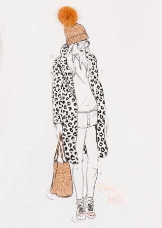 Tricou fete maneca lunga, imprimeu fetita, Losan [2]