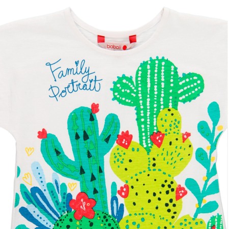 Tricou fete maneca scurta, bumbac, imprimeu cactusi, Boboli [1]