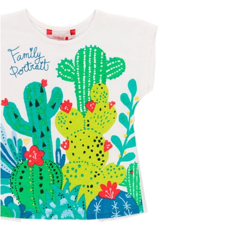 Tricou fete maneca scurta, bumbac, imprimeu cactusi, Boboli [2]