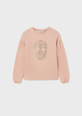 Tricou fete roz, bumbac, imprimeu auriu, brand Mayoral [1]