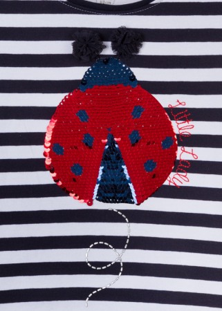 Tricou fete vara, gargarita paiete reversibila, dungi navy [3]