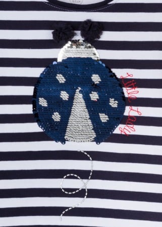 Tricou fete vara, gargarita paiete reversibila, dungi navy [2]