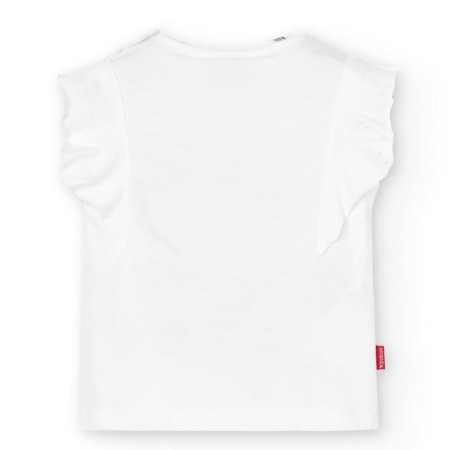 Tricou fetite maneca scurta, imprimeu floral, alb, Boboli [2]