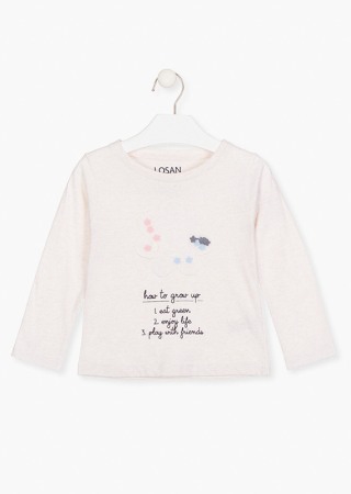 Tricou maneca lunga aplicatie florala 3D in interior [0]