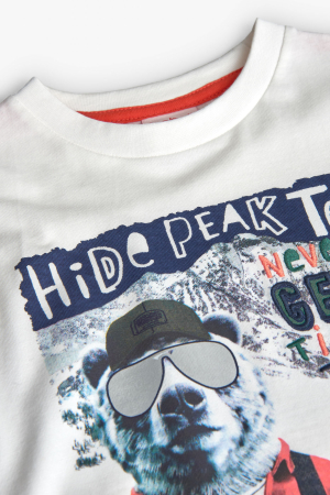 Tricou maneca lunga baieti, bumbac, imprimeu grafic, brand Boboli [3]