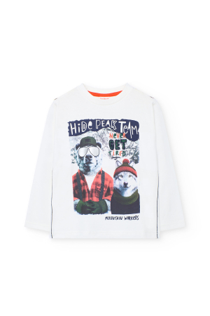 Tricou maneca lunga baieti, bumbac, imprimeu grafic, brand Boboli [1]