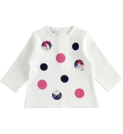 Fete/Baieti 0-24 luni - Tricou maneca lunga bebe fetita, buline , iDO