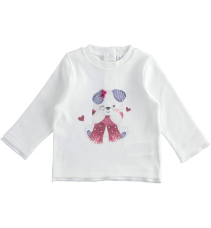 Tricou maneca lunga bebe fetita, print ursulet, iDO [0]