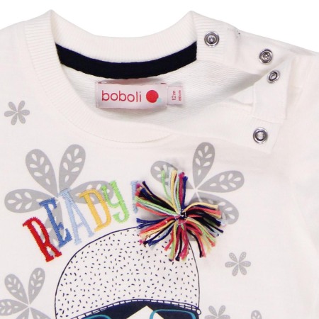 Tricou maneca lunga bebe fetita, vatuit, imprimeu fetita, Boboli [2]