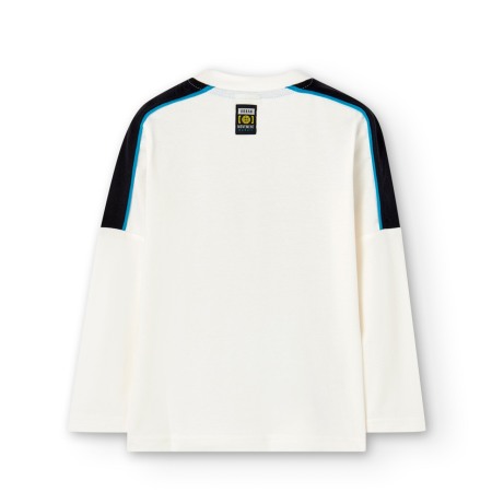 Tricou maneca lunga copii, bumbac, imprimeu city, alb, brand Boboli [1]