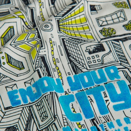 Tricou maneca lunga copii, bumbac, imprimeu city, alb, brand Boboli [2]