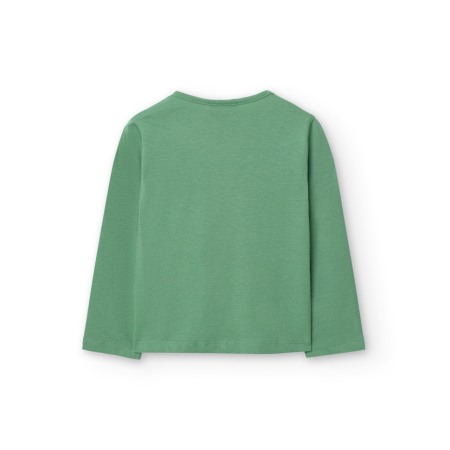 Tricou maneca lunga fete, bumbac better cotton, verde, brand Boboli [1]
