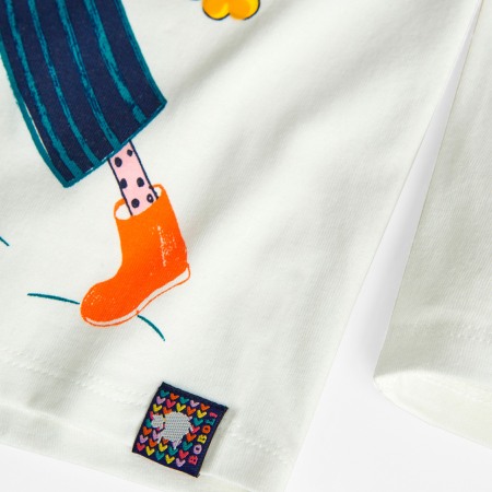 Tricou maneca lunga fete, bumbac certificat oeko-tex, multicolor, alb, Boboli [3]