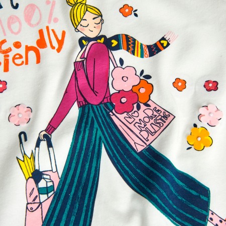 Tricou maneca lunga fete, bumbac certificat oeko-tex, multicolor, alb, Boboli [2]