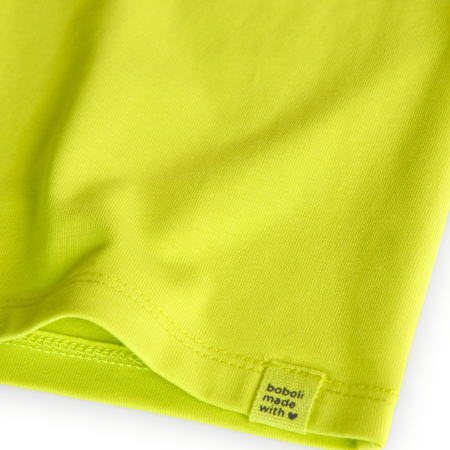 Tricou maneca lunga fete, bumbac, imprimeu text,verde lime, brand Boboli [3]
