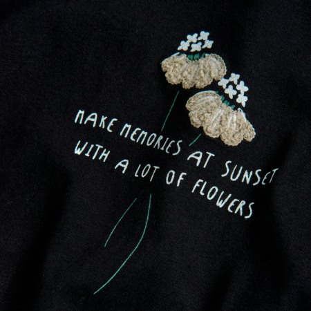 Tricou maneca lunga fete, bumbac, negru, Boboli [2]