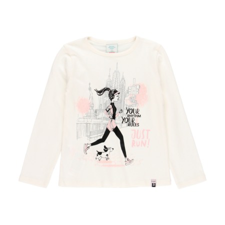 Fete/Baieti 2- 16 ani - Tricou maneca lunga fete, bumbac, new york, Boboli