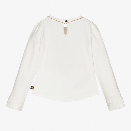 Tricou maneca lunga fete, imprimeu pisicuta, strasuri negre, Boboli [1]