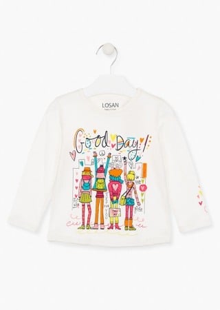 Tricouri maneca lunga - Tricou maneca lunga fetite 2-7 ani, multicolor, bumbac organic