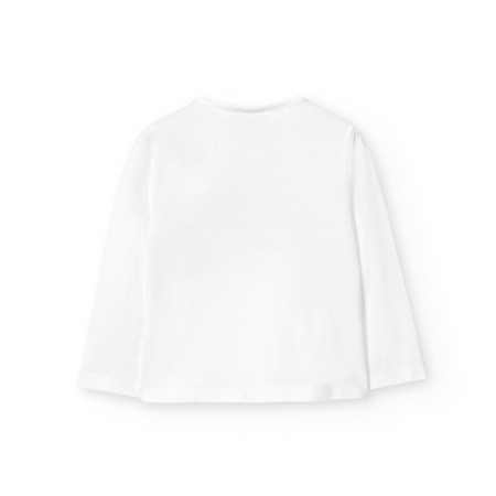Tricou maneca lunga fetite, aplicatii florale si paiete, alb, brand Boboli [1]