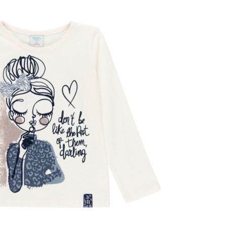 Tricou maneca lunga fetite, imprimeu catifelat, Boboli [2]