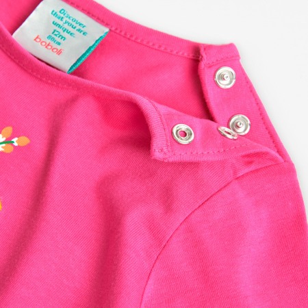 Tricou maneca lunga fetite, imprimeu floral, roz fucsia, Boboli [3]