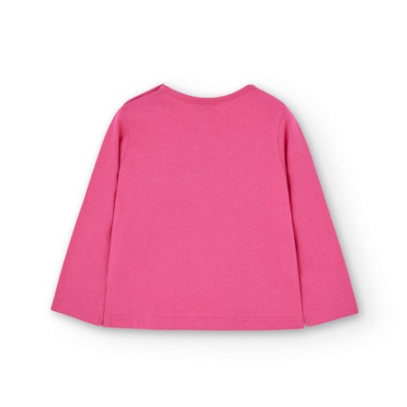 Tricou maneca lunga fetite, imprimeu floral, roz fucsia, Boboli [1]