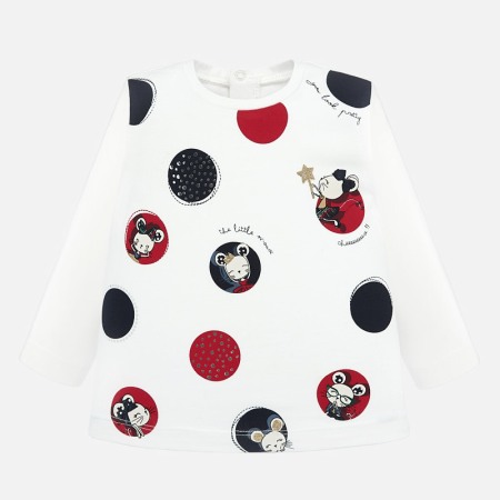 Fete - Tricou maneca lunga fetite , pring buline cu soricei, Mayoral